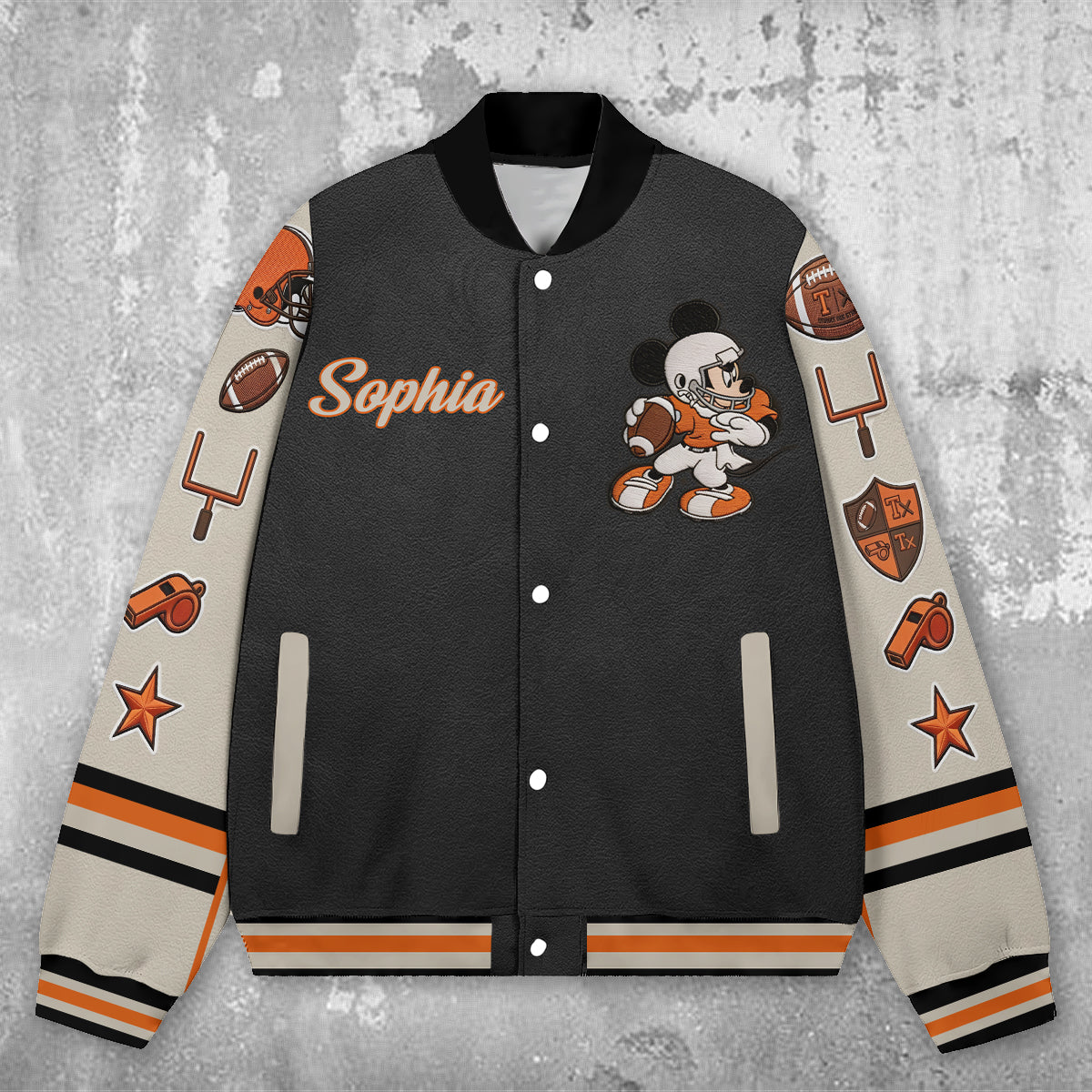 Run The Dang Ball - Personalized Football Varsity Jacket