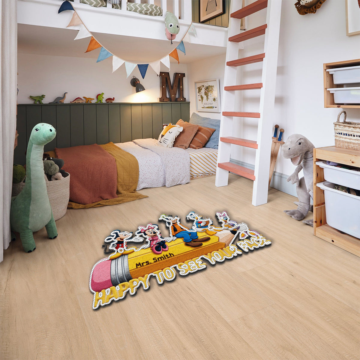 Happy To See Your Face - Personalized Mouse Non-Slip Tufted Rug