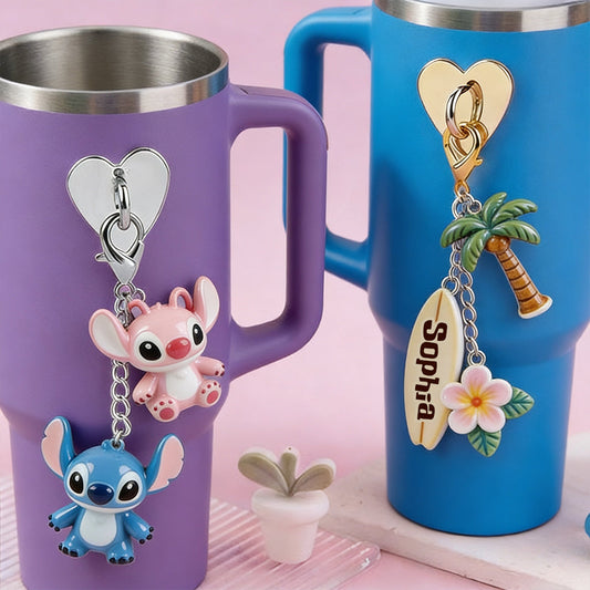 Ohana Tumbler with Charms - Personalized Ohana Dangling Charms