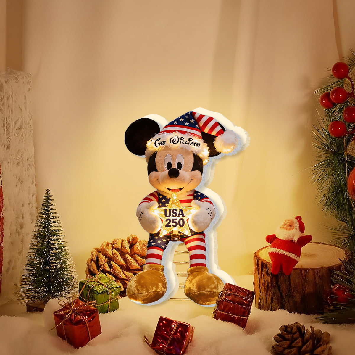 250 USA - Personalized Mouse LED Light Tree Topper