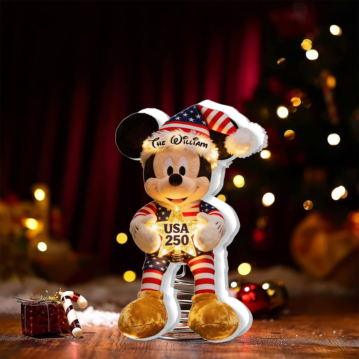 250 USA - Personalized Mouse LED Light Tree Topper