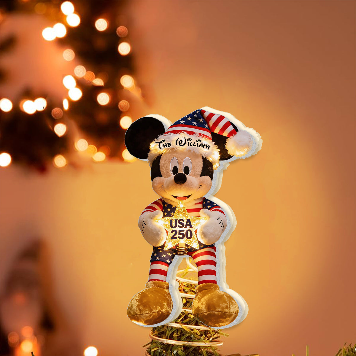 250 USA - Personalized Mouse LED Light Tree Topper
