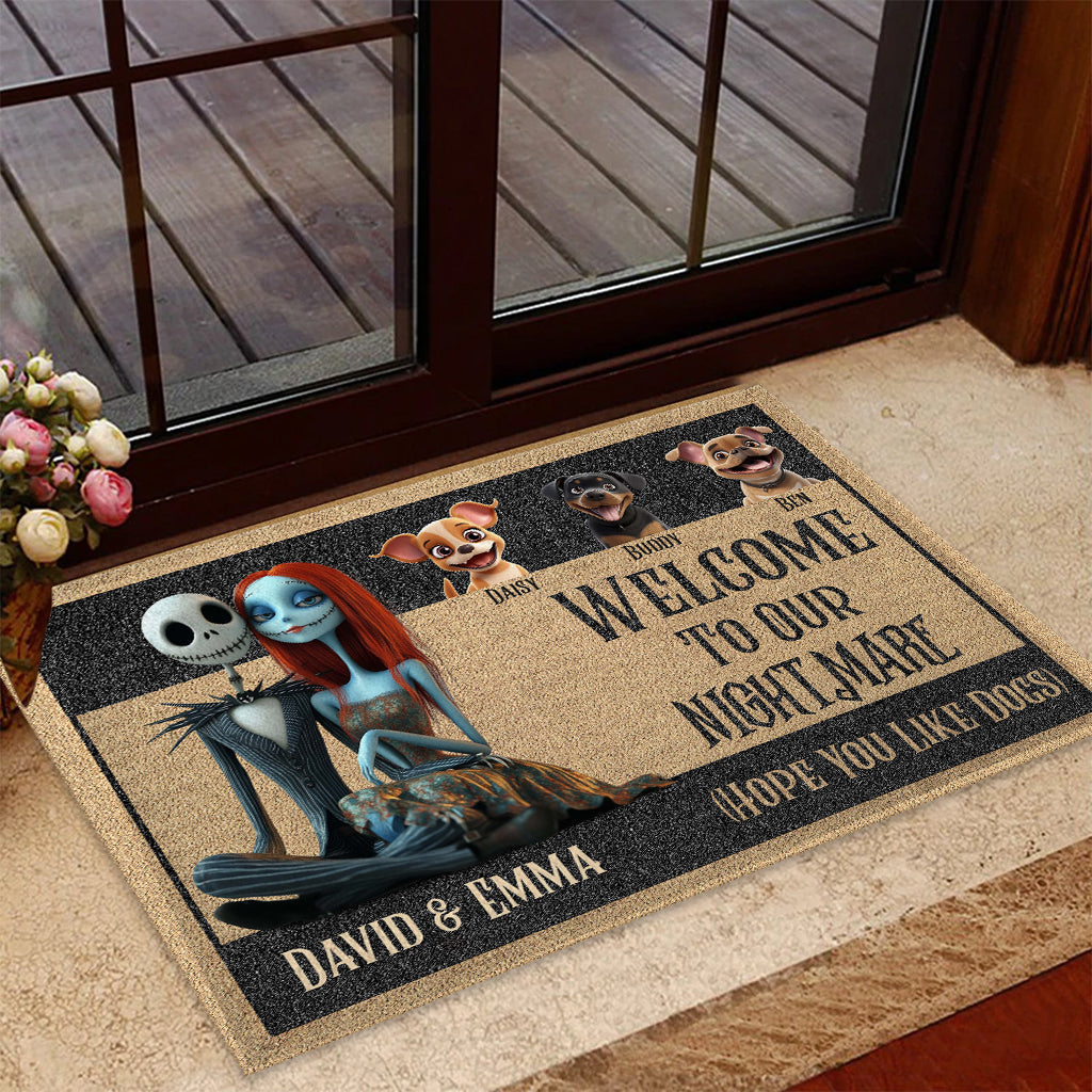 Welcome To Our Nightmare (Hope You Like Dogs) - Personalized Nightmare Doormat
