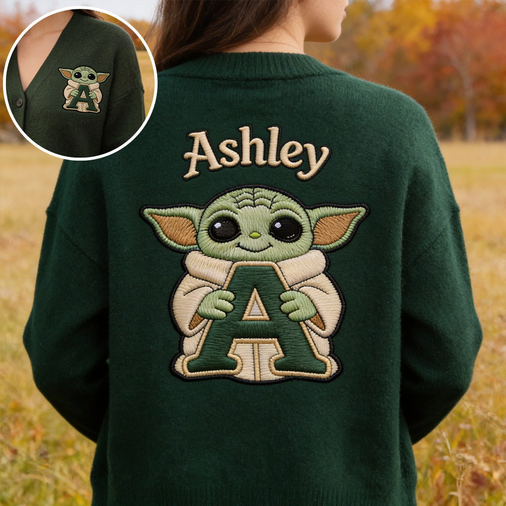 Galaxy Character Alphabet - Personalized The Force Cardigan Sweater