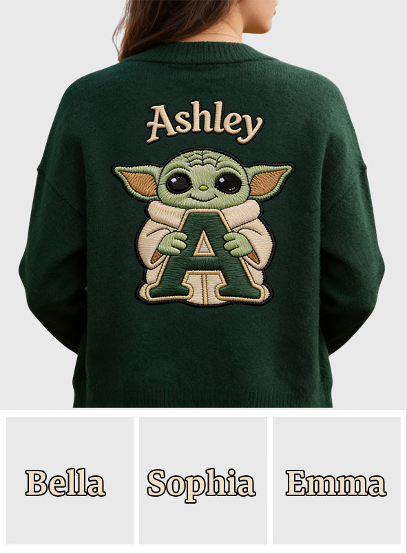 Galaxy Character Alphabet - Personalized The Force Cardigan Sweater