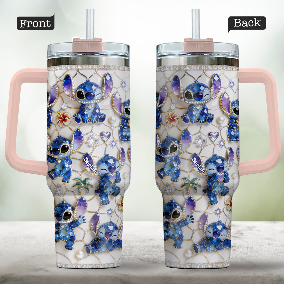Ohana Means Family - Personalized Ohana Tumbler With Handle