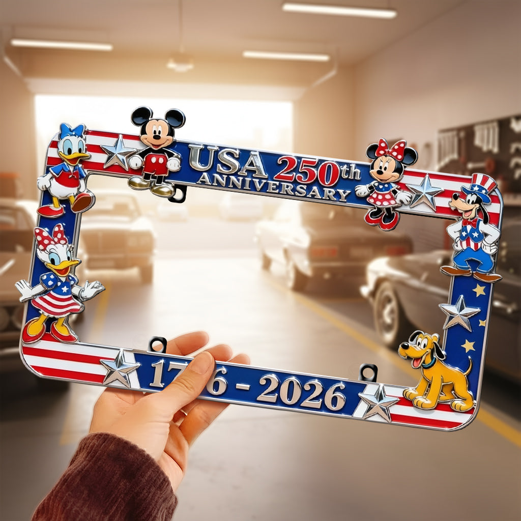 Mouse Patrotic America 250th Anniversary - Personalized Mouse License Plate Frames