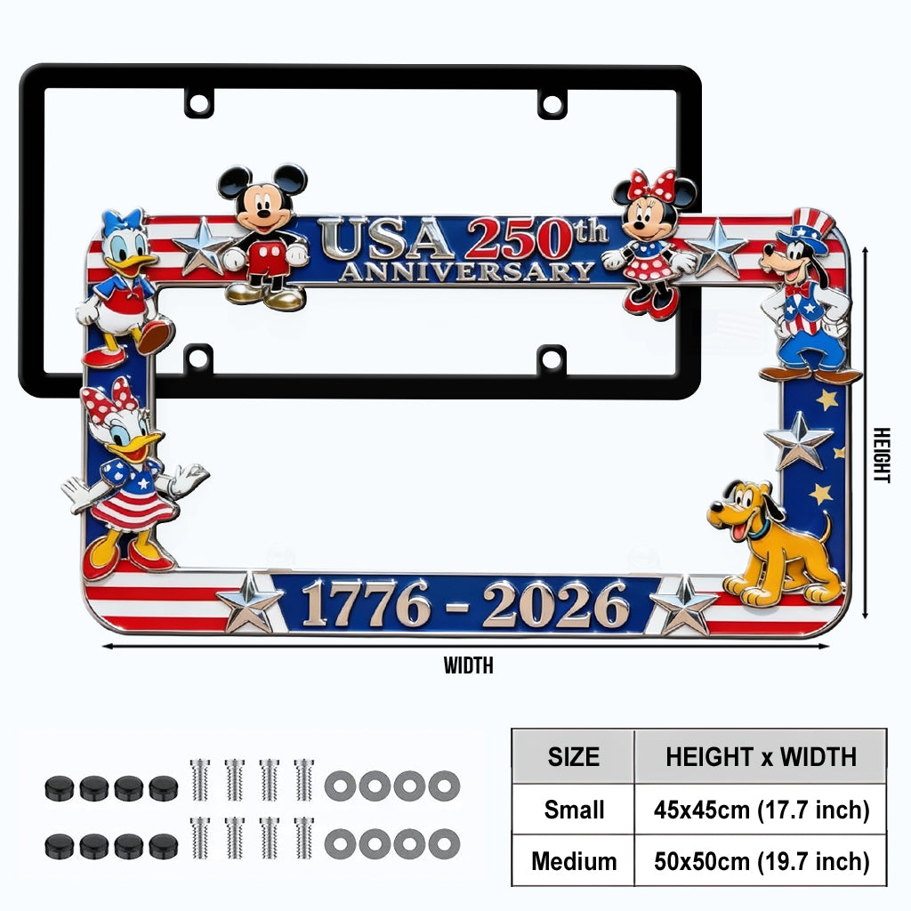 Mouse Patrotic America 250th Anniversary - Personalized Mouse License Plate Frames
