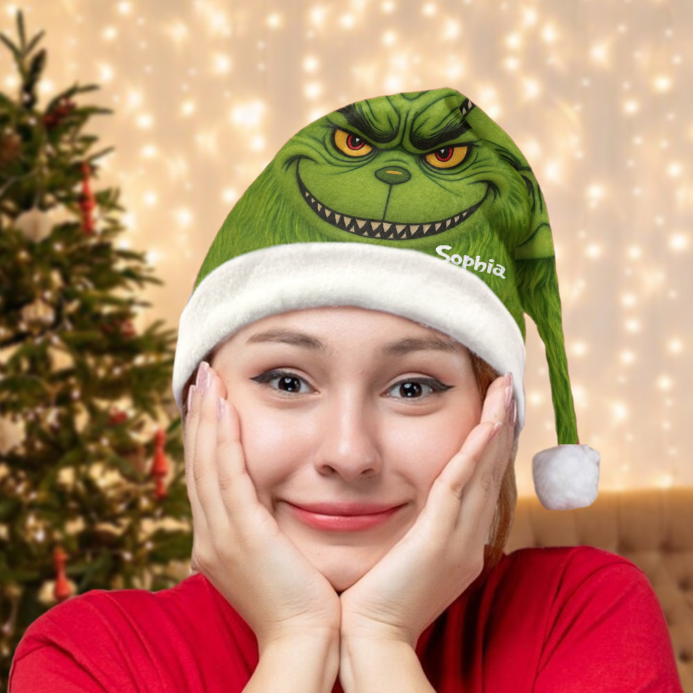Green Monster Christmas Movie - Personalized Stole Christmas Santa Claus Hat