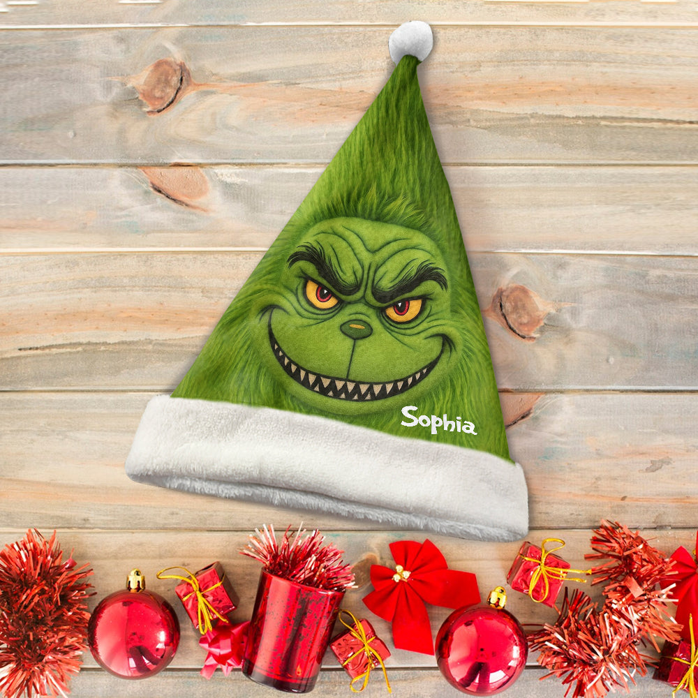 Green Monster Christmas Movie - Personalized Stole Christmas Santa Claus Hat