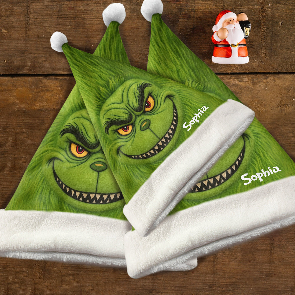 Green Monster Christmas Movie - Personalized Stole Christmas Santa Claus Hat