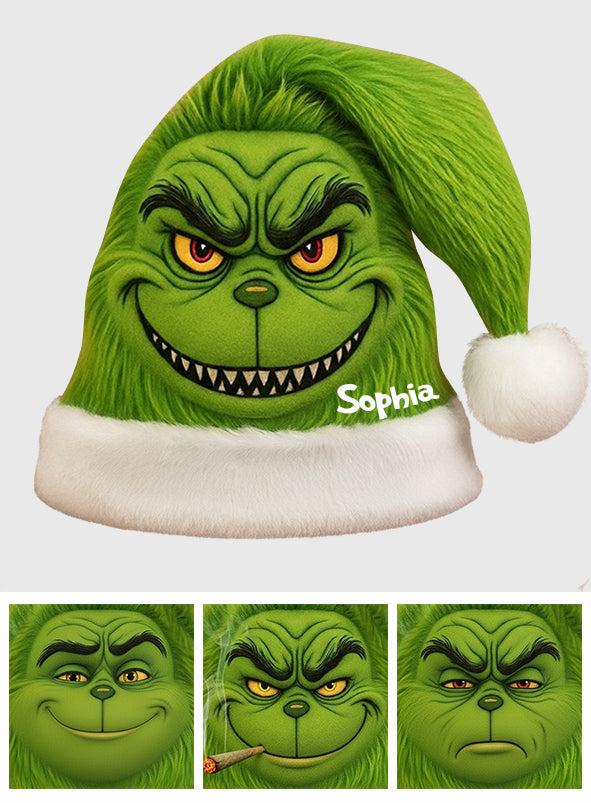 Green Monster Christmas Movie - Personalized Stole Christmas Santa Claus Hat