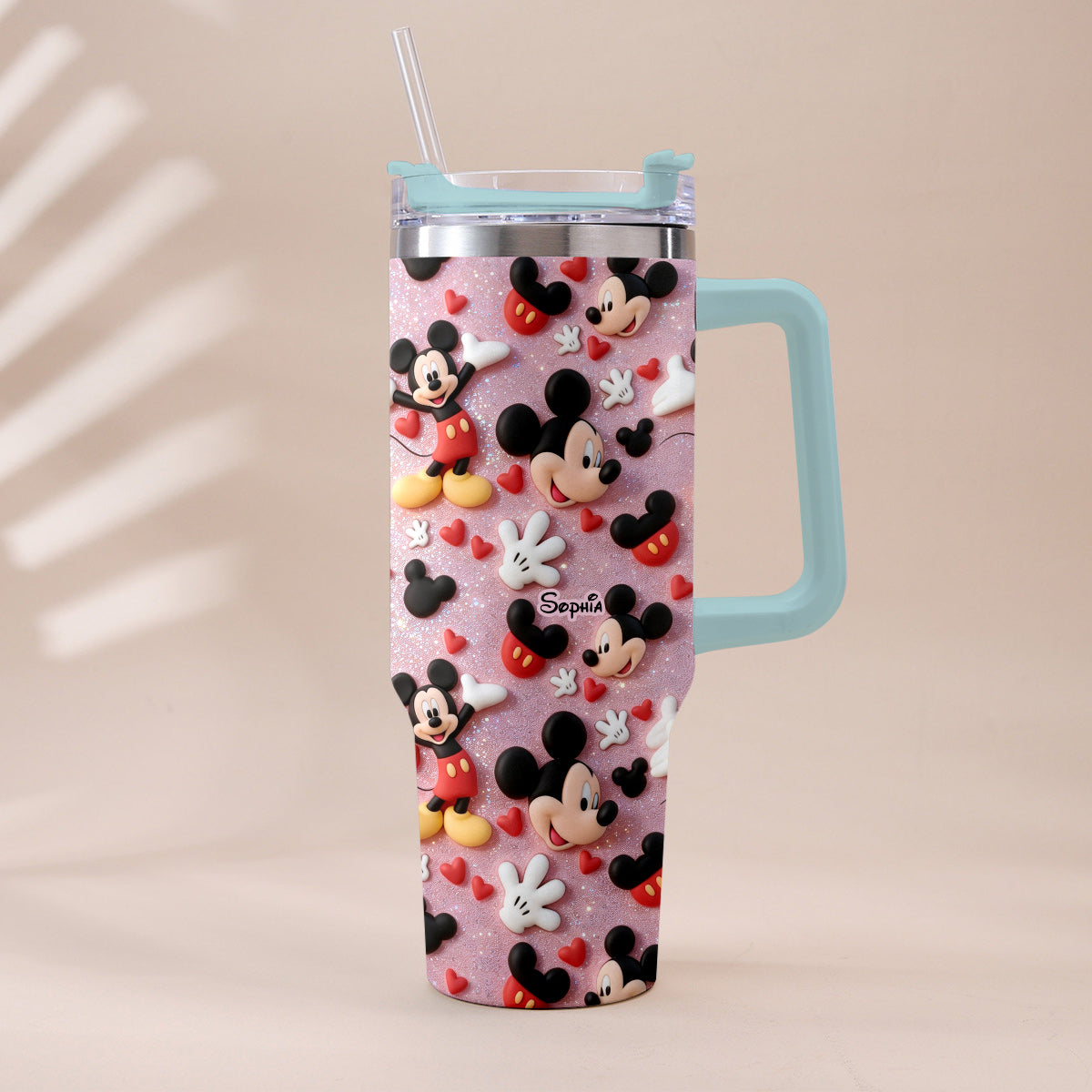 Cartoon Magical Mouse - Personalized Mouse Tumbler With Plush Charm