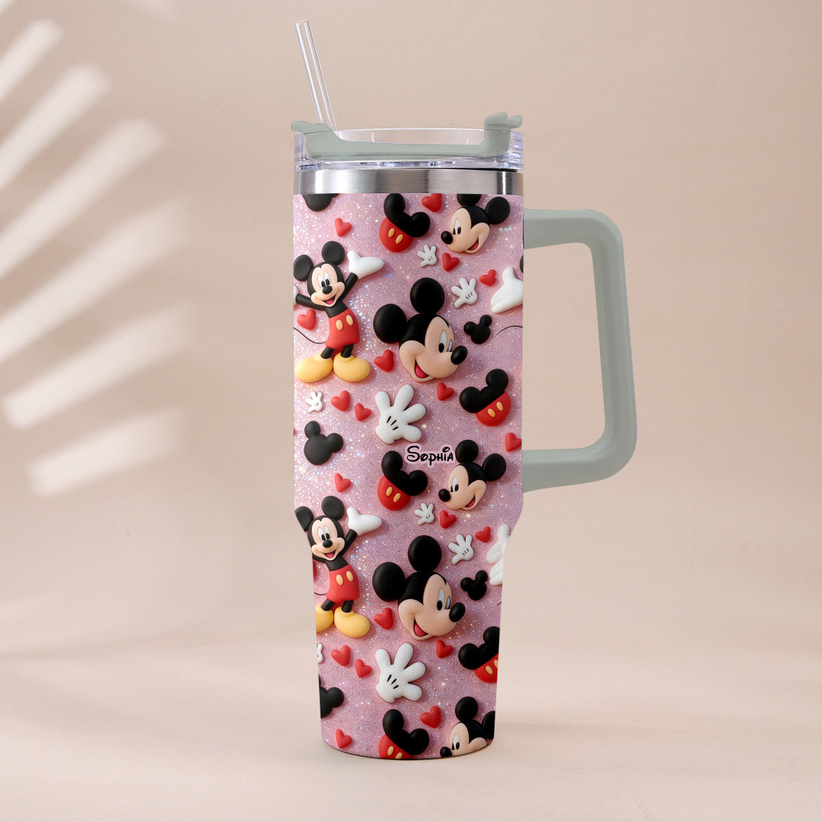 Cartoon Magical Mouse - Personalized Mouse Tumbler With Plush Charm