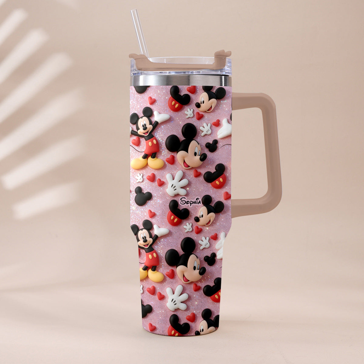 Cartoon Magical Mouse - Personalized Mouse Tumbler With Plush Charm