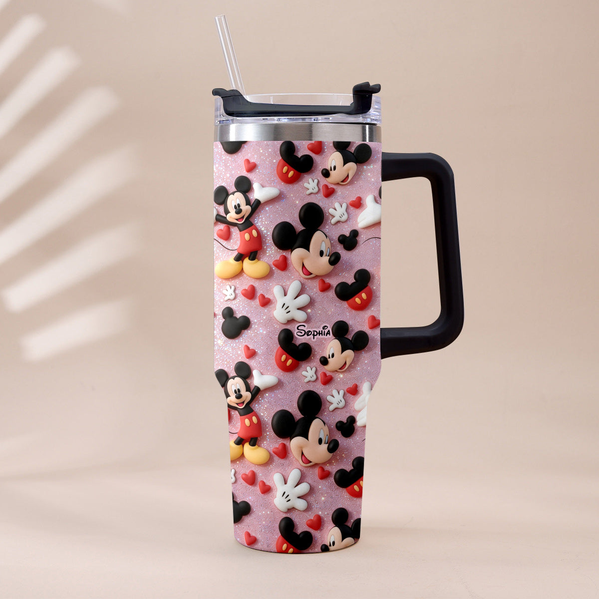 Cartoon Magical Mouse - Personalized Mouse Tumbler With Plush Charm
