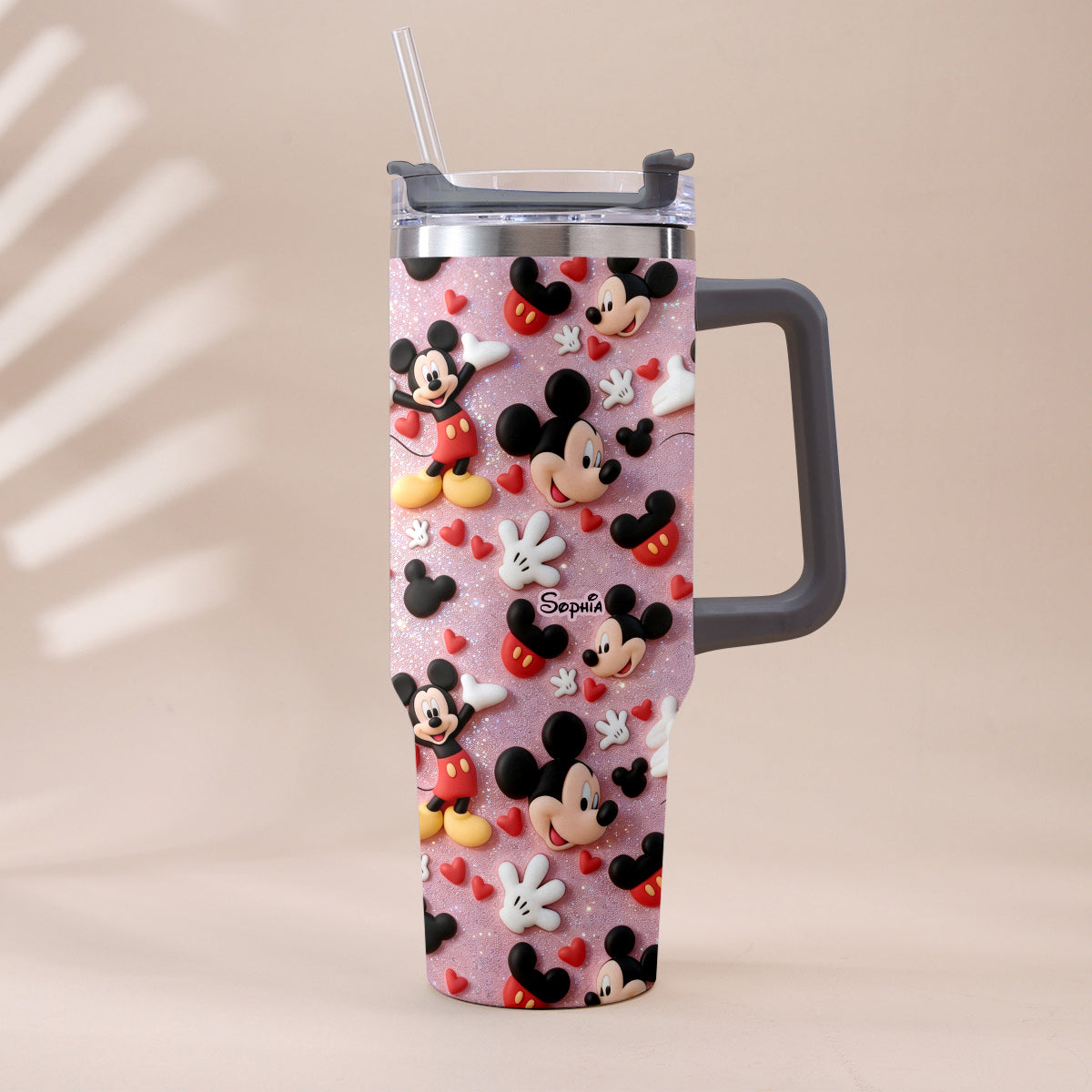 Cartoon Magical Mouse - Personalized Mouse Tumbler With Plush Charm