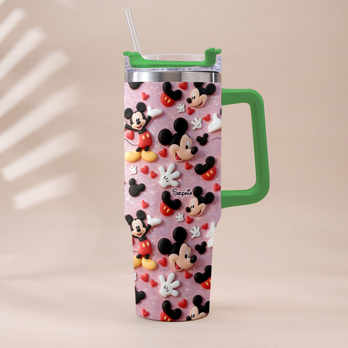 Cartoon Magical Mouse - Personalized Mouse Tumbler With Plush Charm