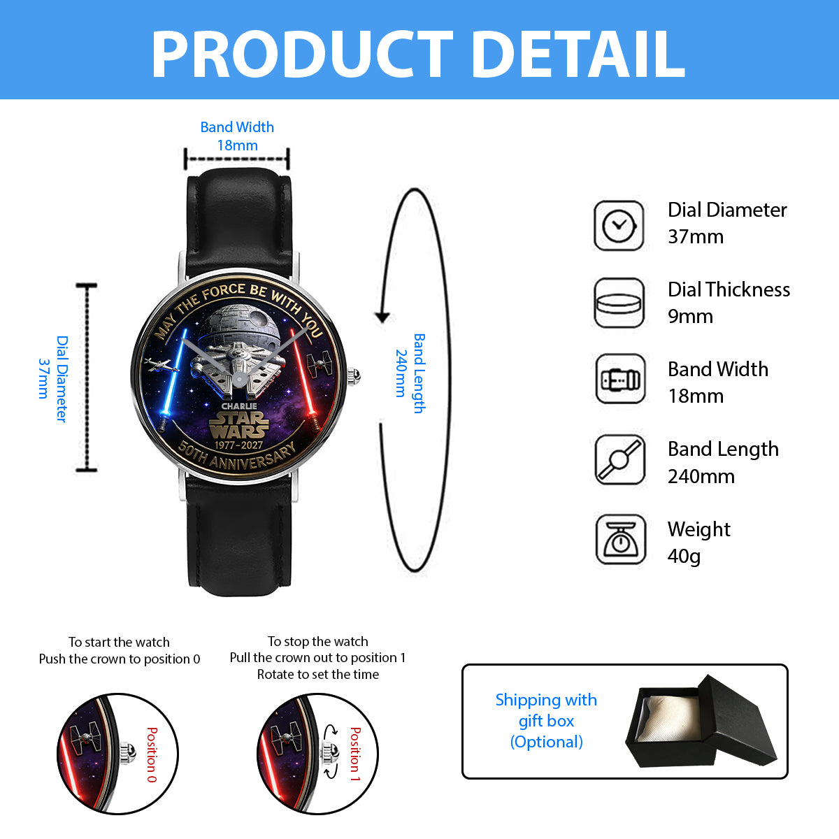 50th Anniversary - Personalized The Force Hand Watch
