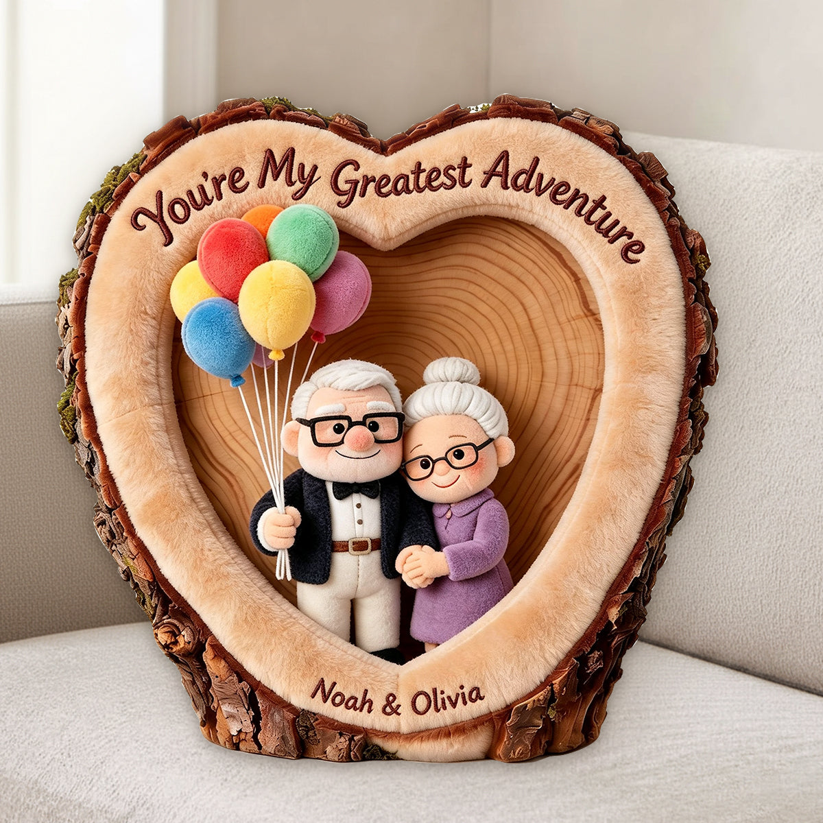 You're My Greatest Adventure - Personalized Up Movie Couple Premium Faux Fur Pillow
