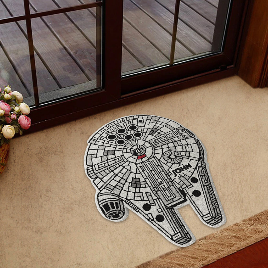 Cool Starship - Personalized The Force Shaped Doormat/ Rug