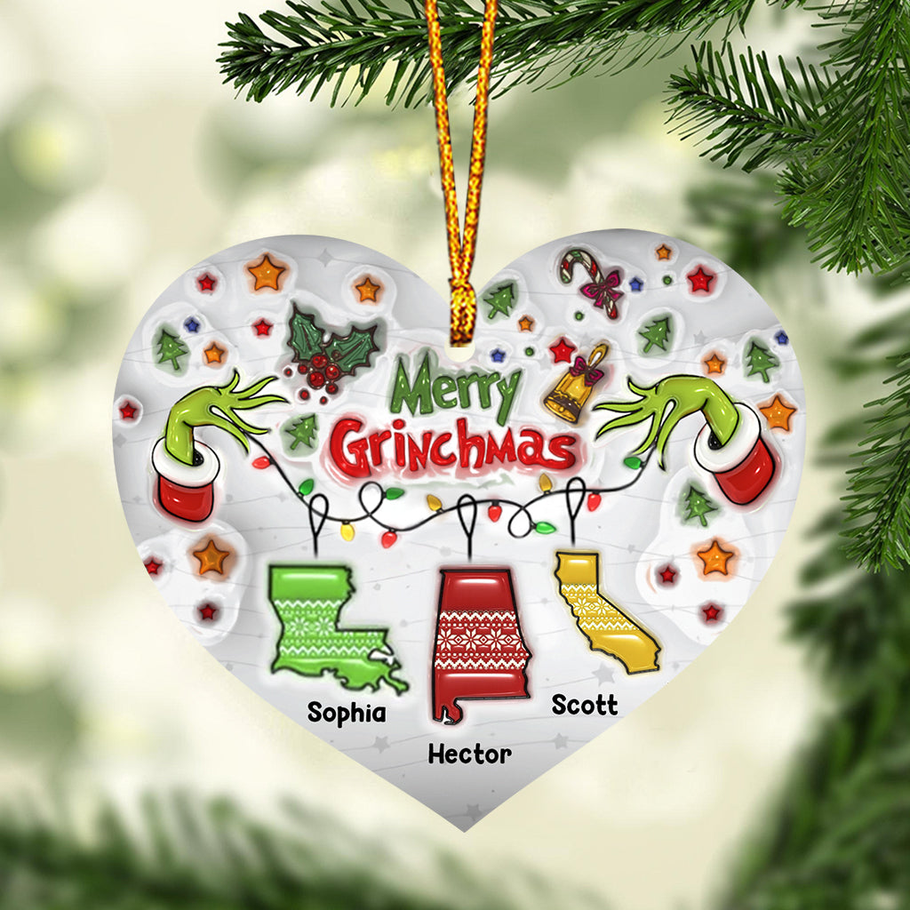 Merry Grinchmas - Personalized Family Ornament