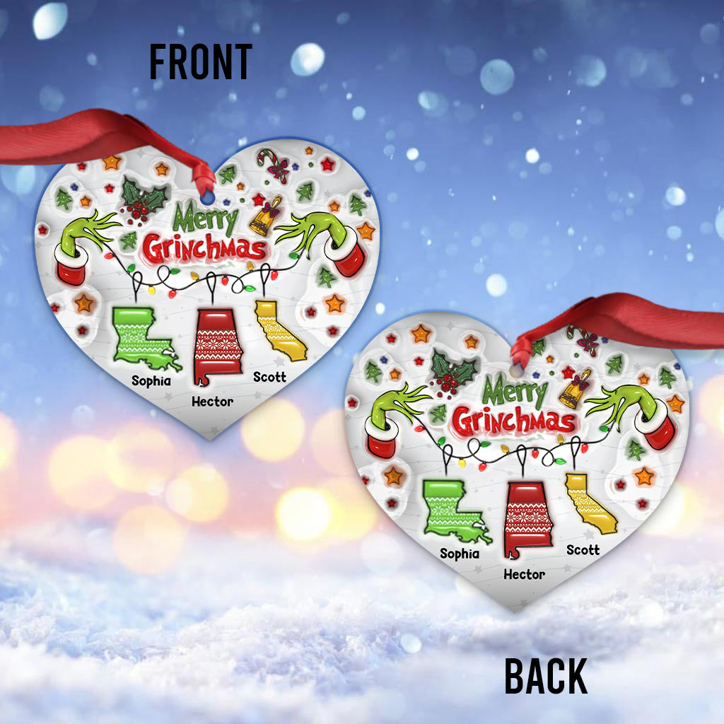 Merry Grinchmas - Personalized Family Ornament
