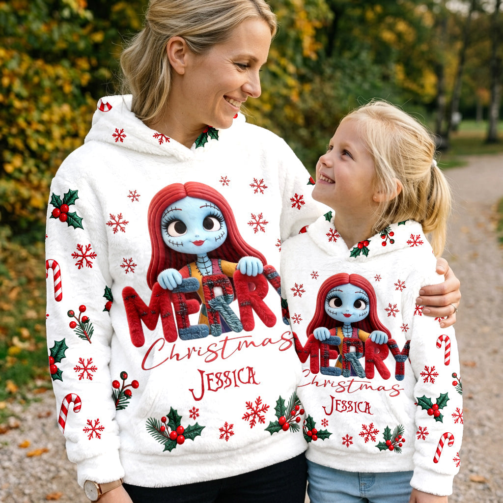 Merry Christmas - Personalized Nightmare Fleece Hoodie