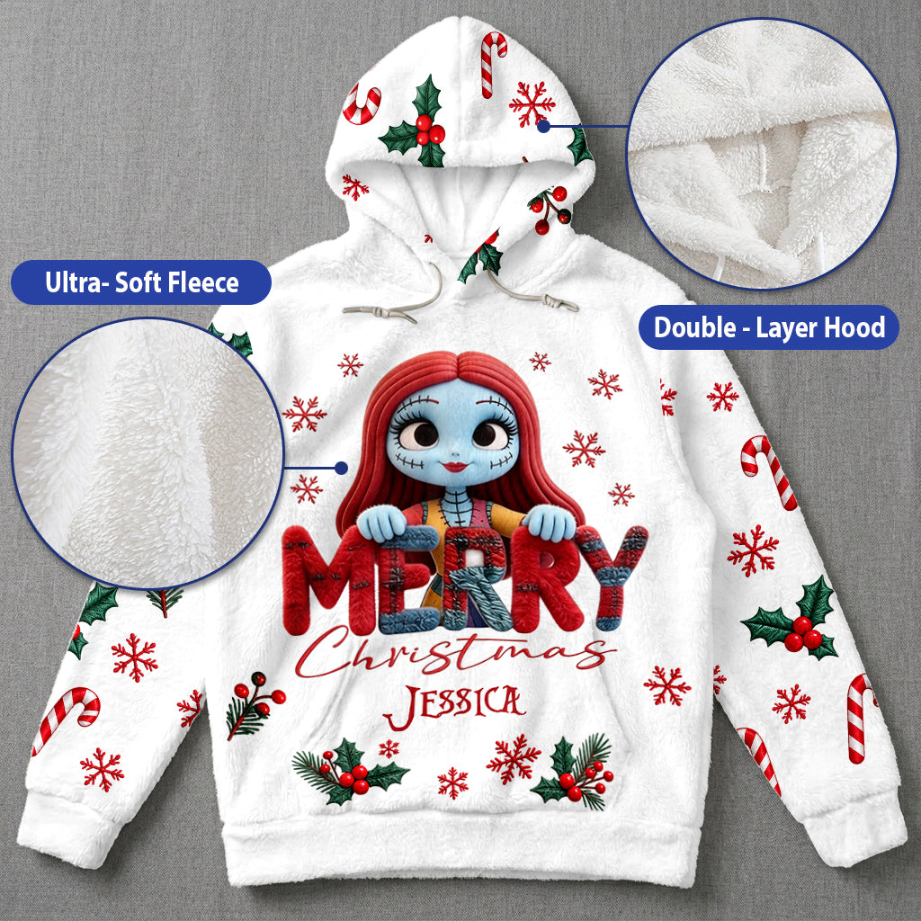Merry Christmas - Personalized Nightmare Fleece Hoodie