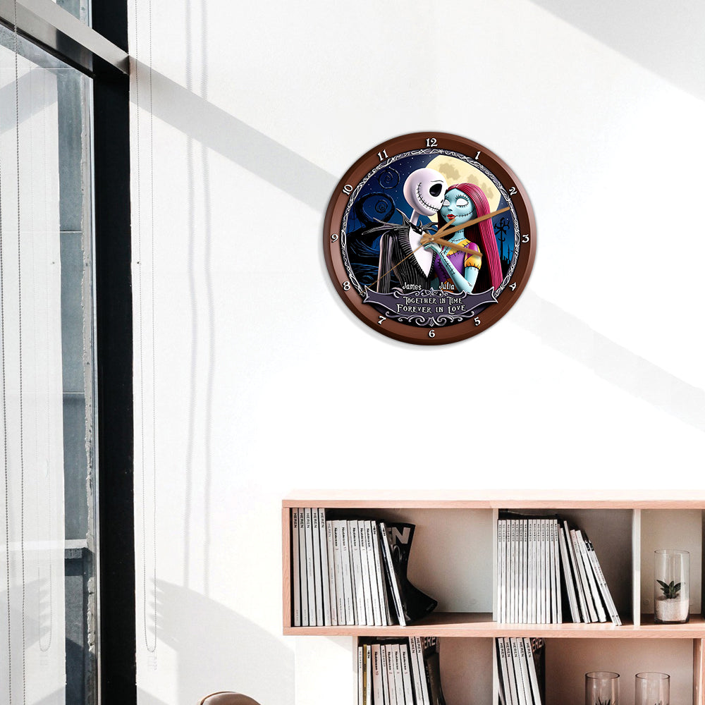 Together in Time, Forever in Love - Personalized Nightmare Wall Clock