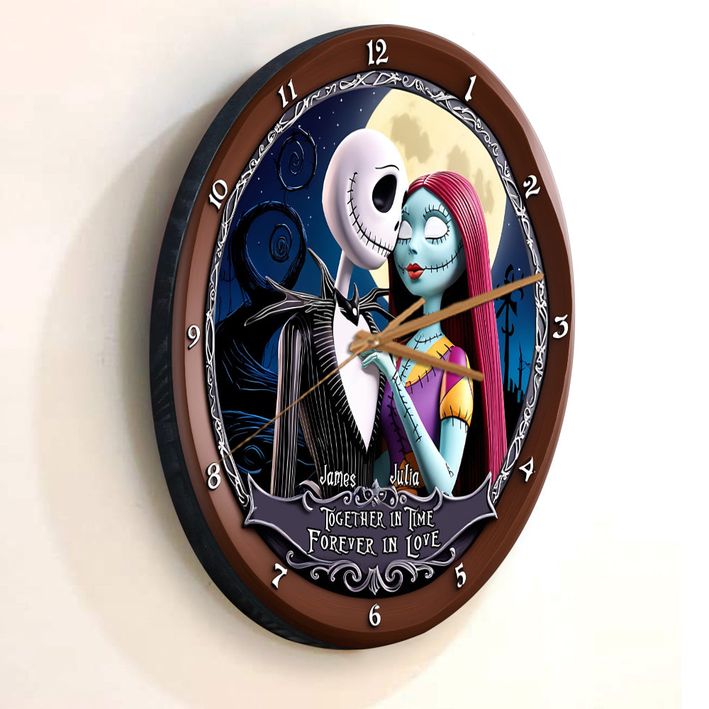 Together in Time, Forever in Love - Personalized Nightmare Wall Clock