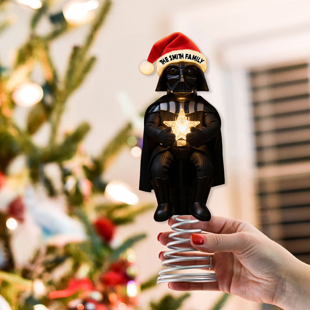 Merry Christmas - Personalized The Force LED Light Tree Topper