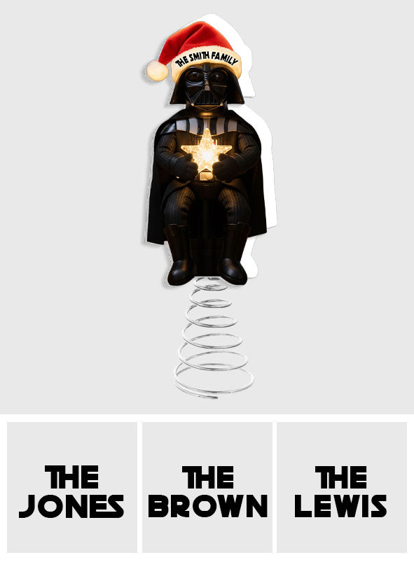 Merry Christmas - Personalized The Force LED Light Tree Topper