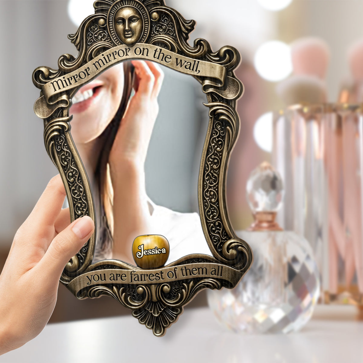 Daily Motivation Mirror, Magical World Lover Gift - Personalized Princess Wall Hanging Mirror