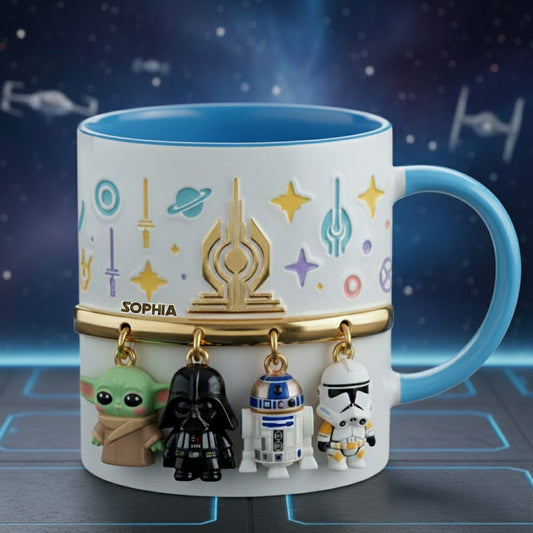 The Galaxy - Personalized The Force Accent Mug & Coaster