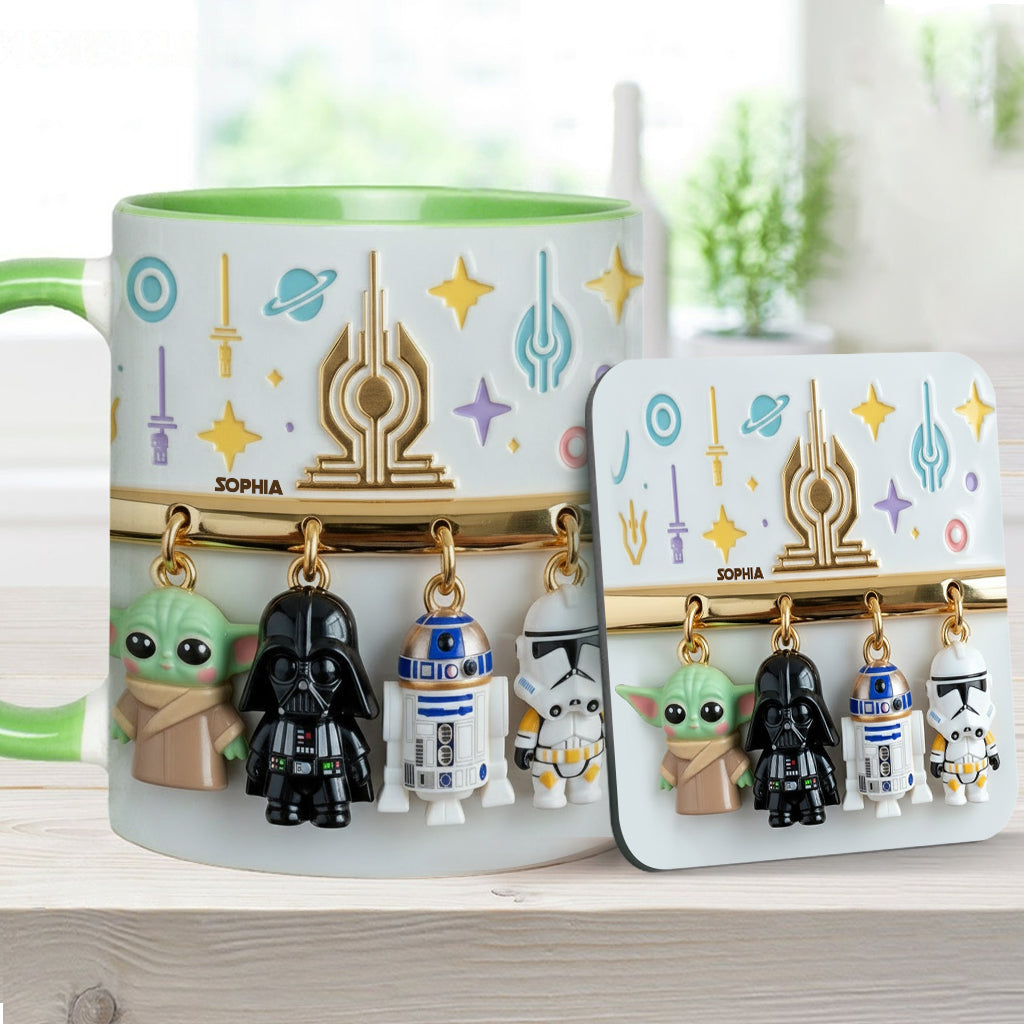 The Galaxy - Personalized The Force Accent Mug & Coaster
