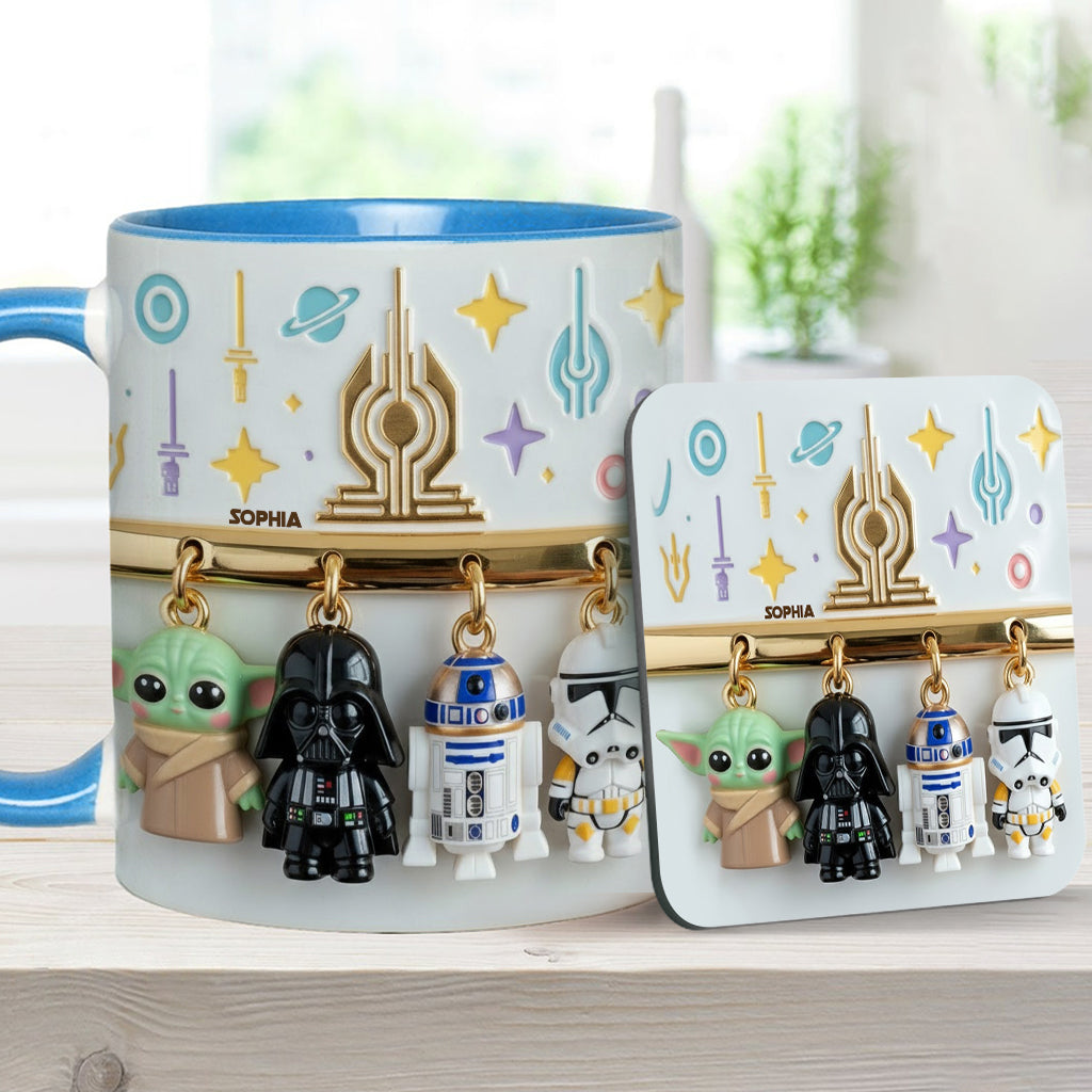 The Galaxy - Personalized The Force Accent Mug & Coaster