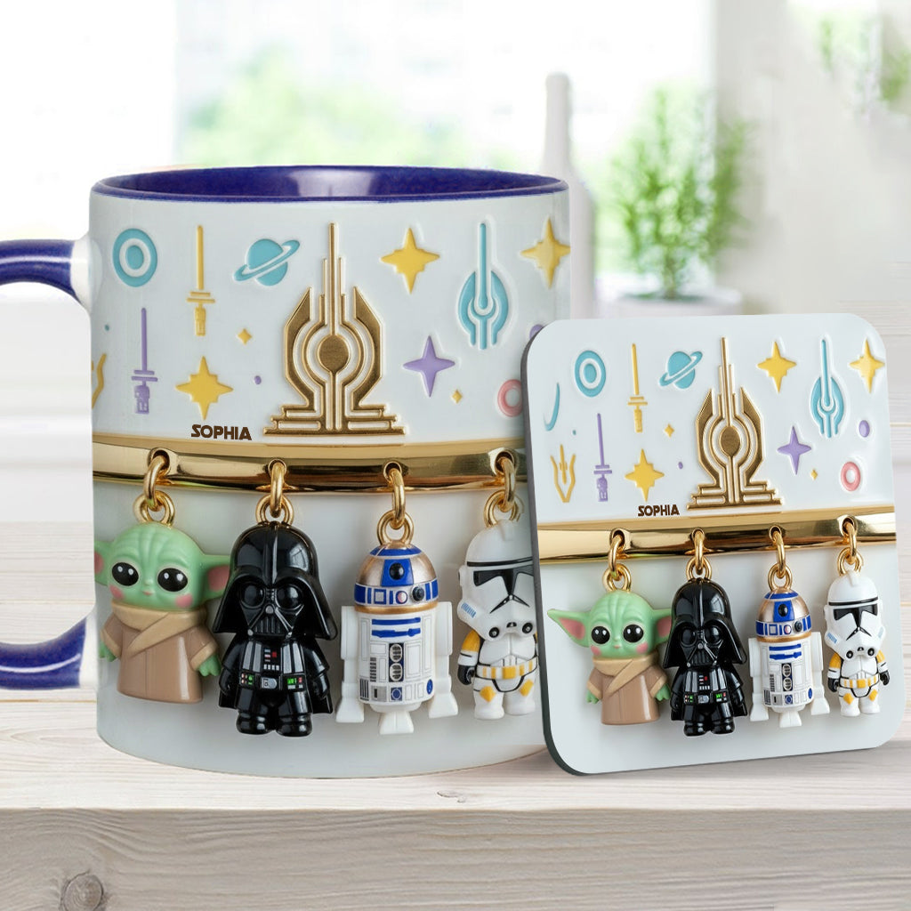 The Galaxy - Personalized The Force Accent Mug & Coaster