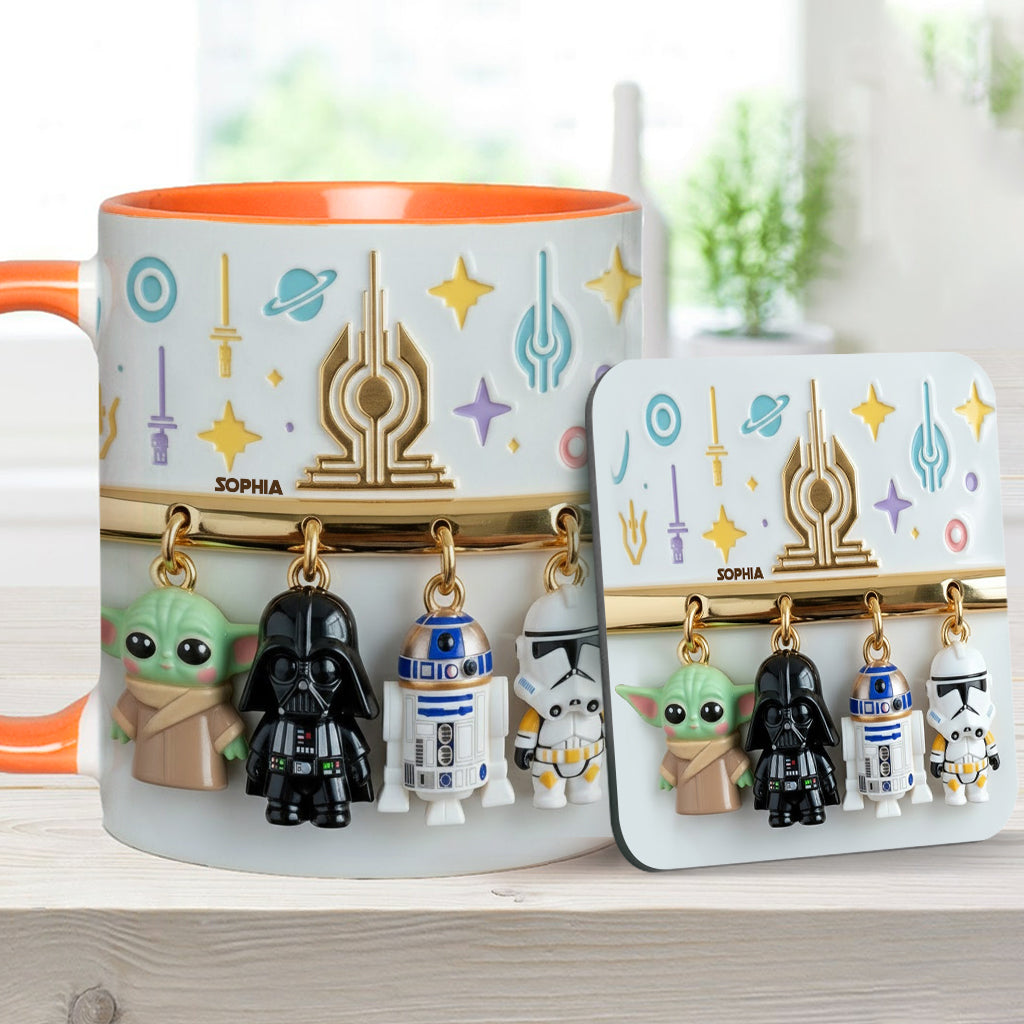 The Galaxy - Personalized The Force Accent Mug & Coaster