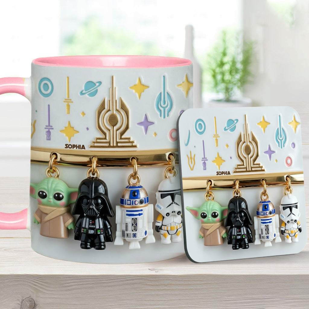The Galaxy - Personalized The Force Accent Mug & Coaster