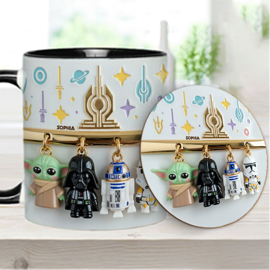 The Galaxy - Personalized The Force Accent Mug & Coaster