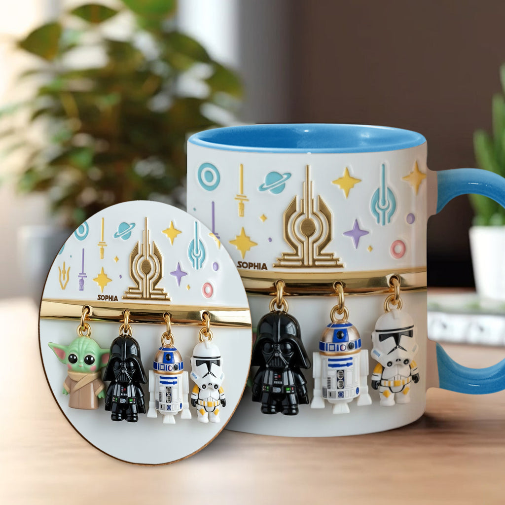 The Galaxy - Personalized The Force Accent Mug & Coaster