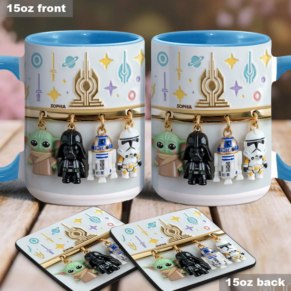 The Galaxy - Personalized The Force Accent Mug & Coaster