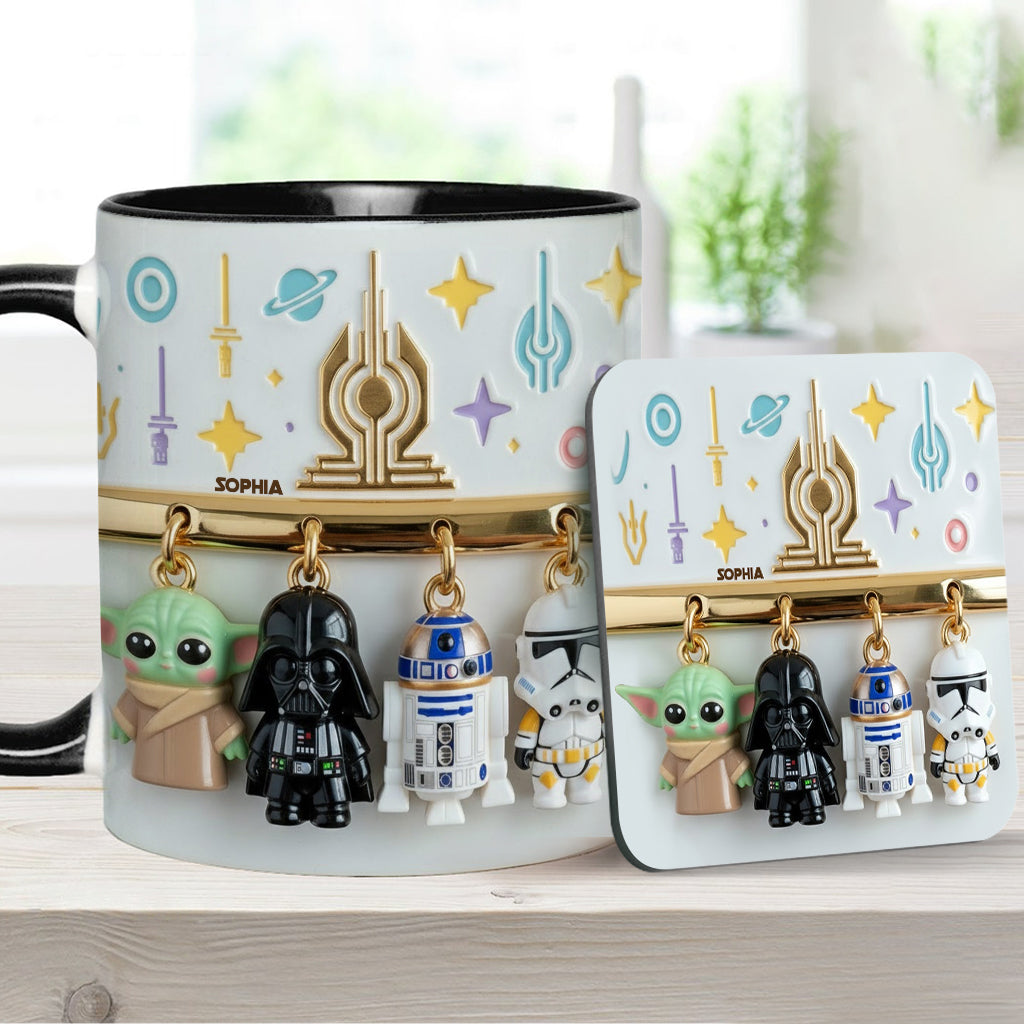 The Galaxy - Personalized The Force Accent Mug & Coaster