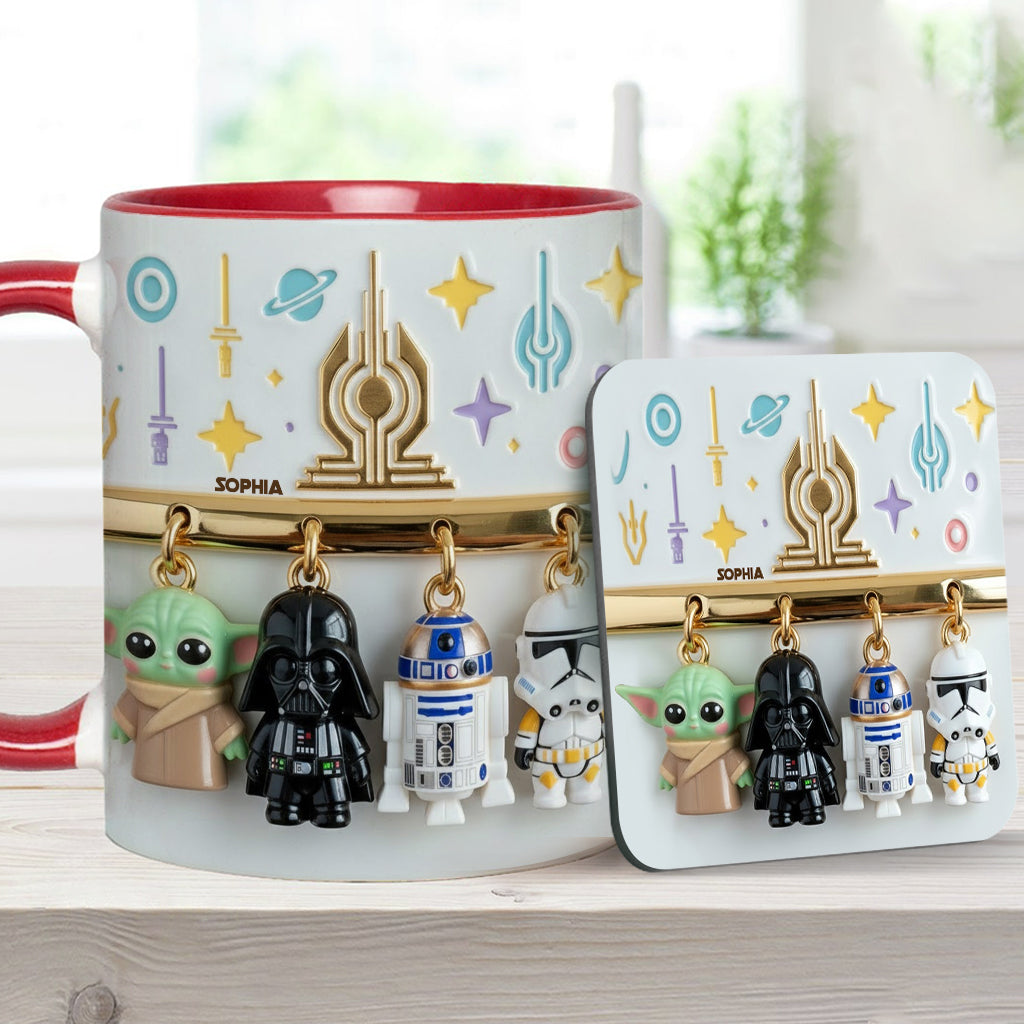 The Galaxy - Personalized The Force Accent Mug & Coaster