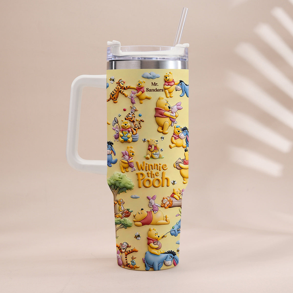 Honey Bear - Personalized Yellow Bear Tumbler With Handle