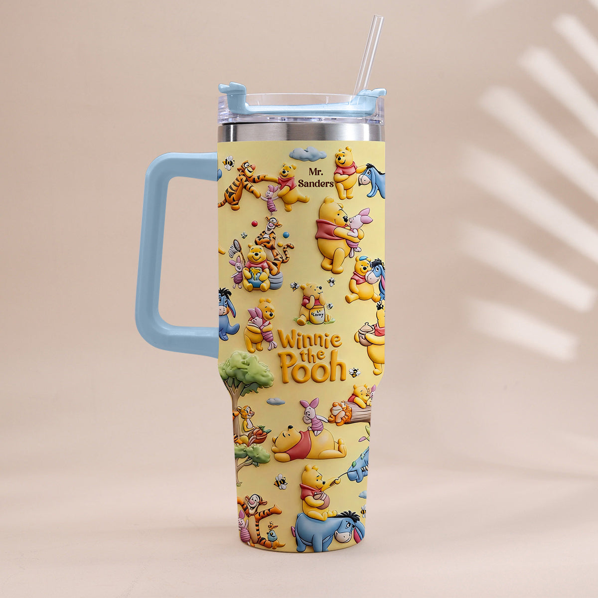 Honey Bear - Personalized Yellow Bear Tumbler With Handle