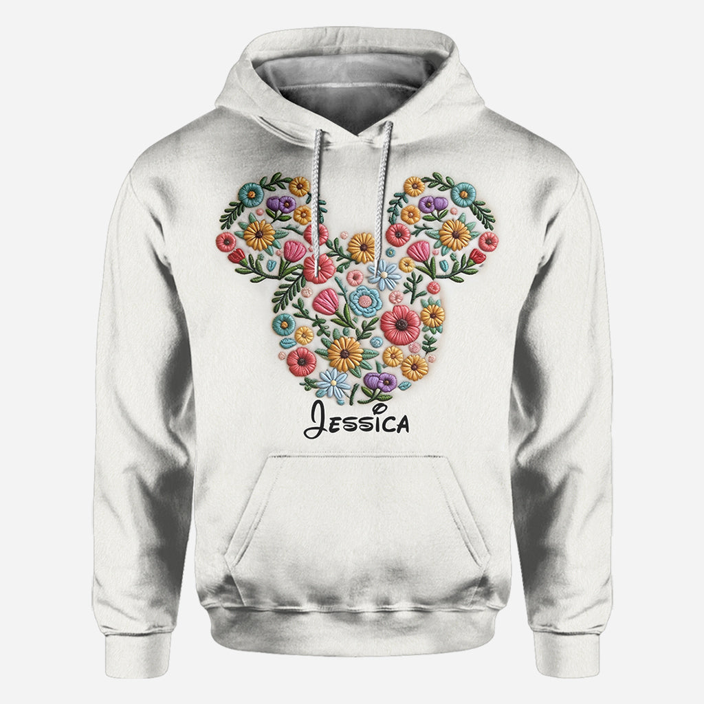 Floral Mouse Ears - Personalized Mouse All Over Shirt