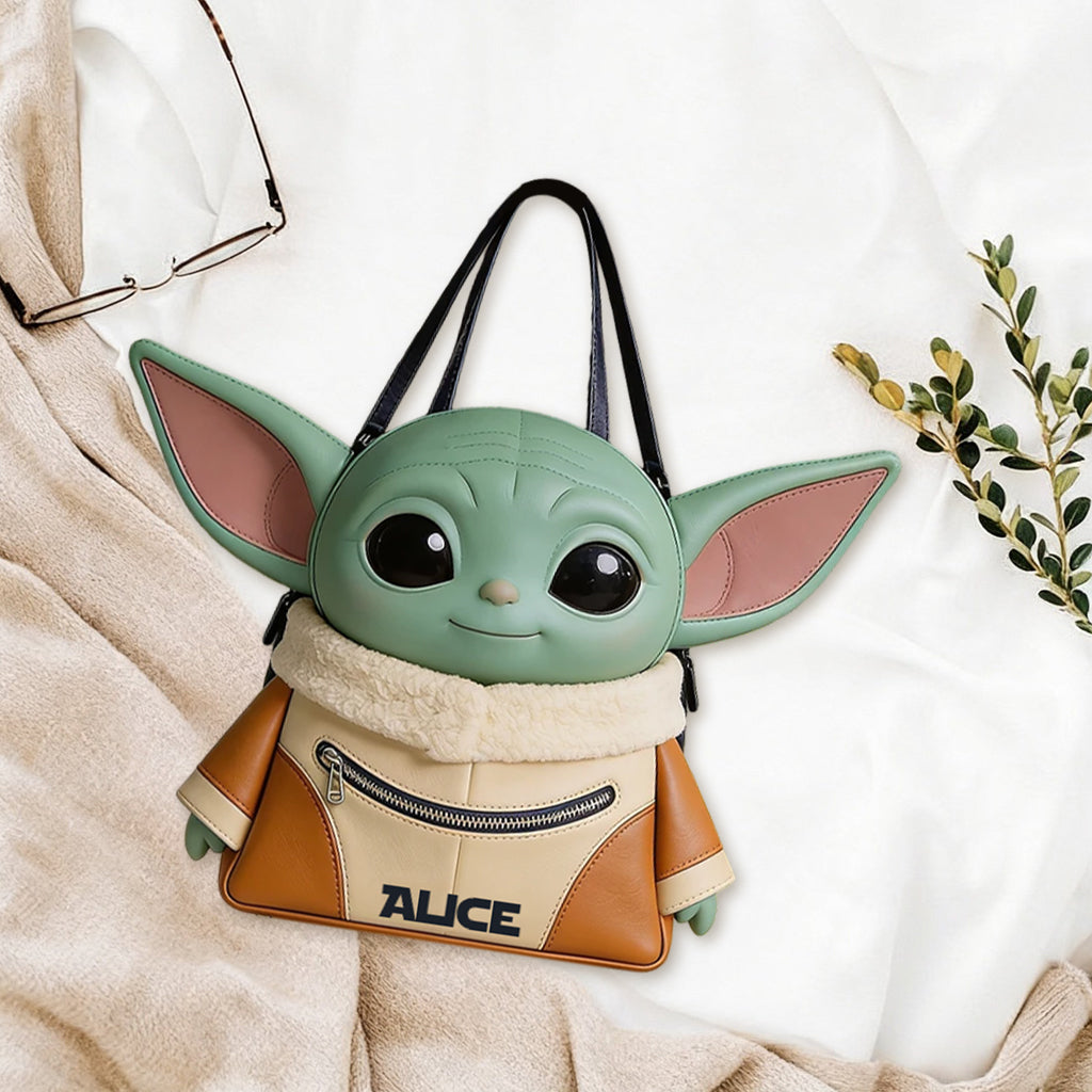 Cute Green Ailen - Personalized The Force Custom Shape Tote Bag