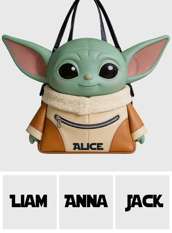 Cute Green Ailen - Personalized The Force Custom Shape Tote Bag